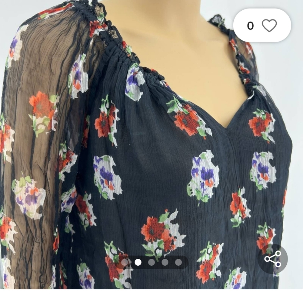 LOVE SAM BOHO LONG SLEEVE BLOUSE SIZE XS